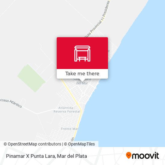 Pinamar X Punta Lara map