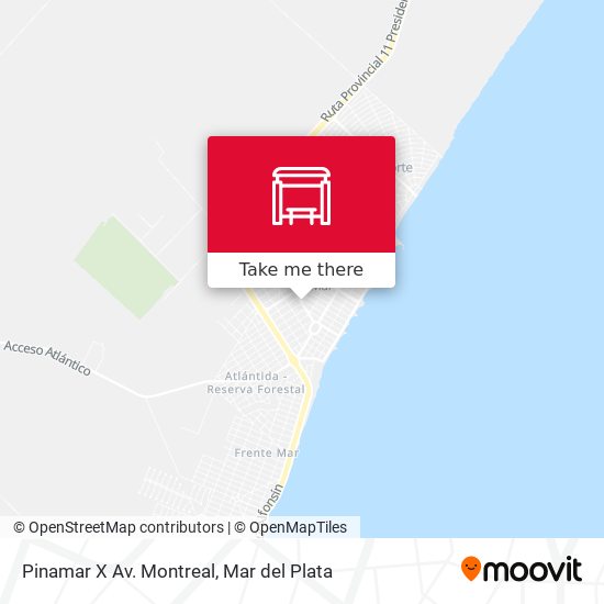 Mapa de Pinamar X Av. Montreal