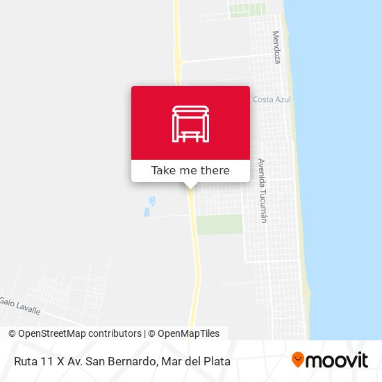 Mapa de Ruta 11 X Av. San Bernardo