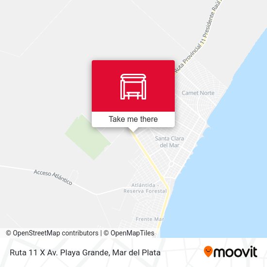 Mapa de Ruta 11 X Av. Playa Grande
