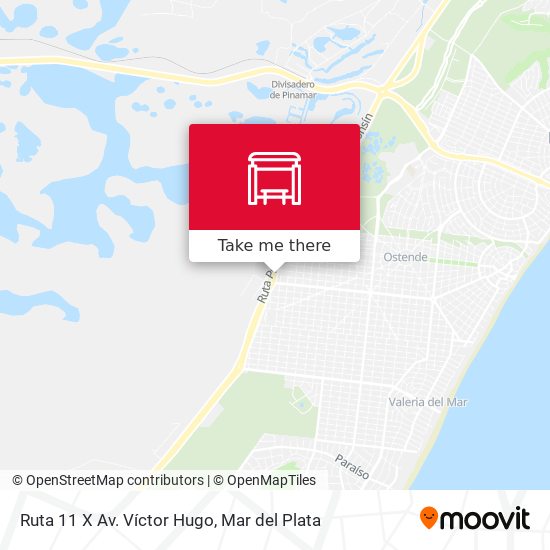 Mapa de Ruta 11 X Av. Víctor Hugo