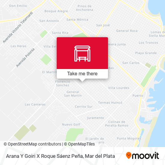 Arana Y Goiri X Roque Sáenz Peña map