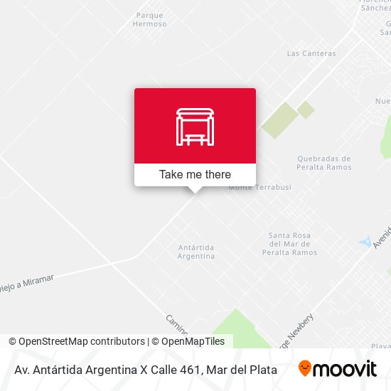 Av. Antártida Argentina X Calle 461 map