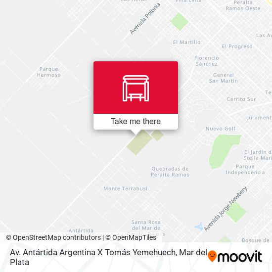 Av. Antártida Argentina X Tomás Yemehuech map