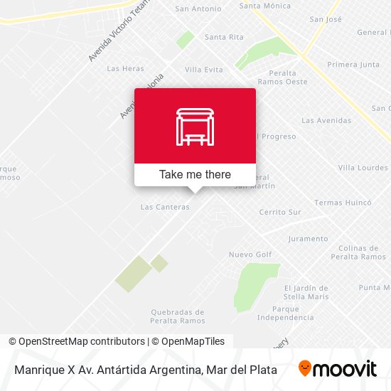 Mapa de Manrique X Av. Antártida Argentina