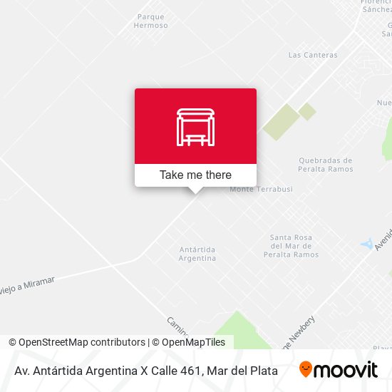 Av. Antártida Argentina X Calle 461 map