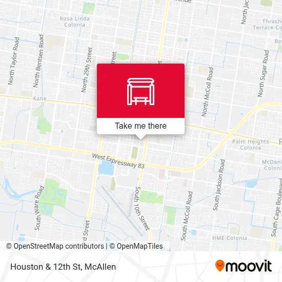 Houston & 12th St map