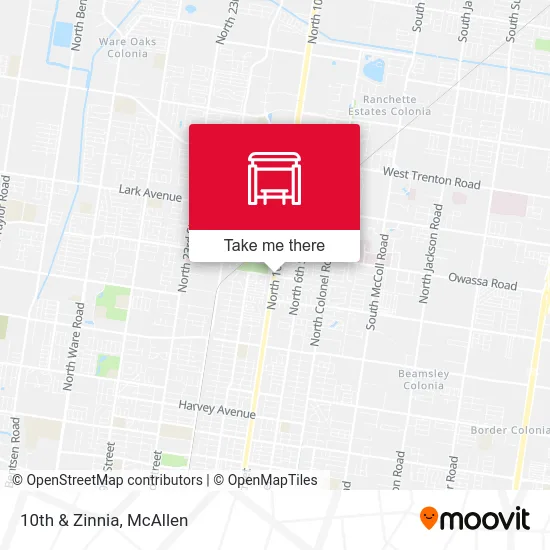 10th & Zinnia map