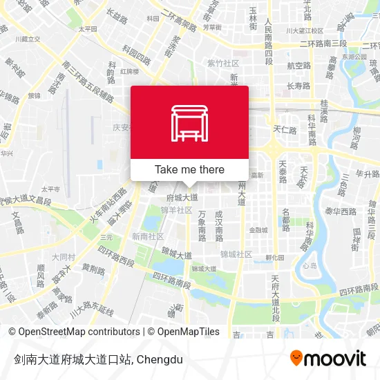 剑南大道府城大道口站 map