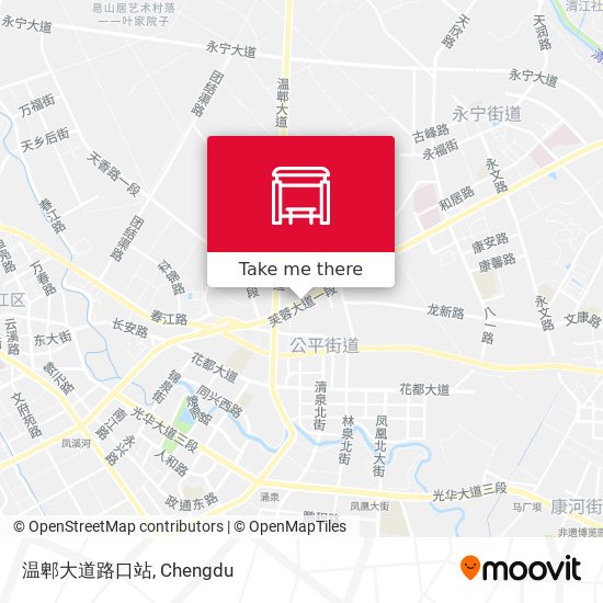 温郫大道路口站 map