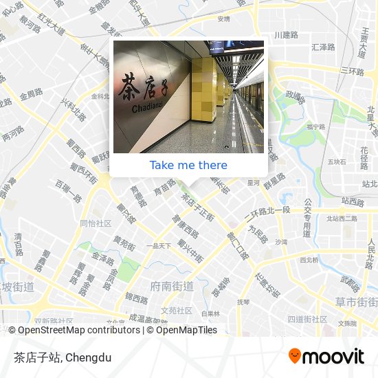 茶店子站 map