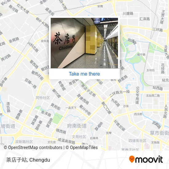 茶店子站 map