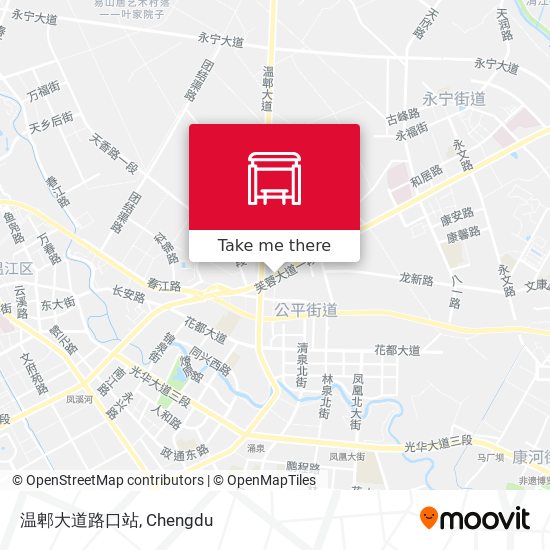 温郫大道路口站 map