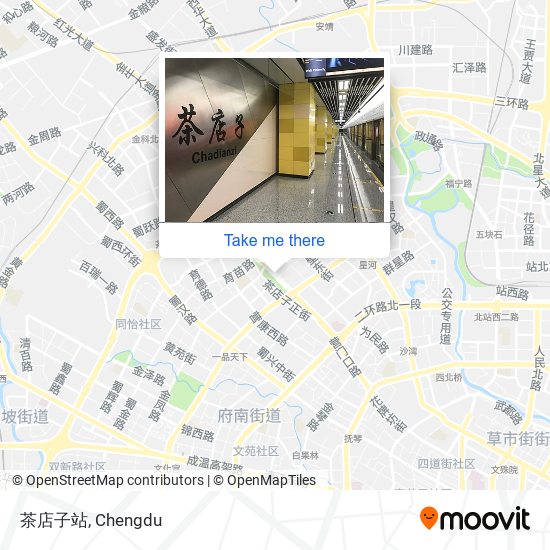 茶店子站 map