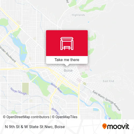 N 9th St & W State St Nwc map