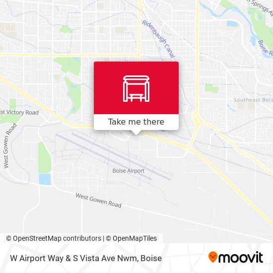W Airport Way & S Vista Ave Nwm map