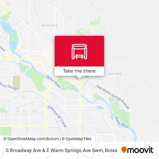S Broadway Ave & E Warm Springs Ave Swm map