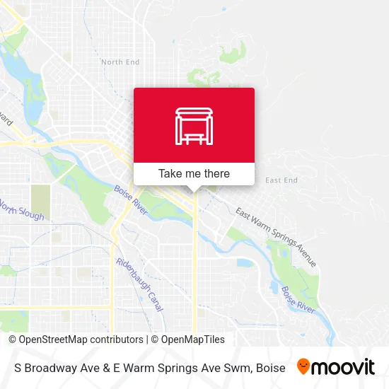 Mapa de S Broadway Ave & E Warm Springs Ave Swm