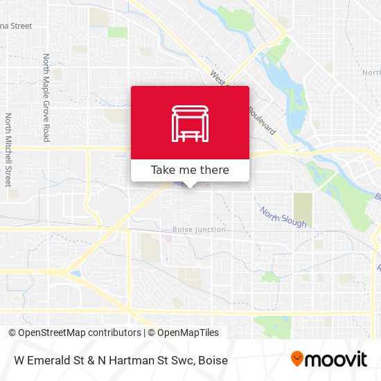 W Emerald St & N Hartman St Swc map