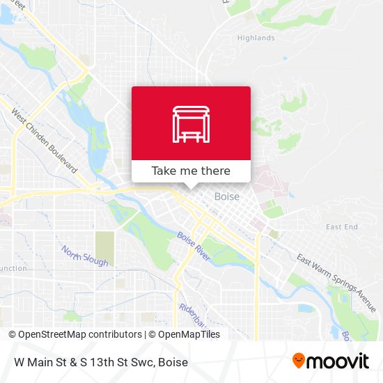 W Main St & S 13th St Swc map