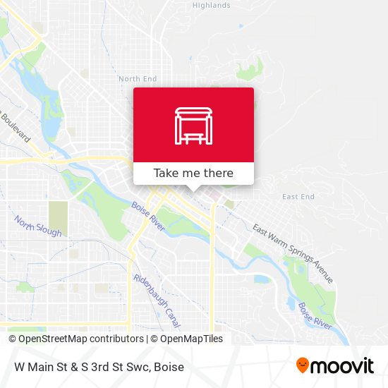 W Main St & S 3rd St Swc map