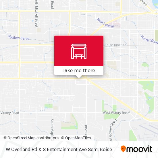 W Overland Rd & S Entertainment Ave Sem map