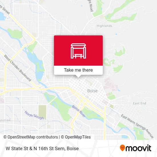 W State St & N 16th St Sem map