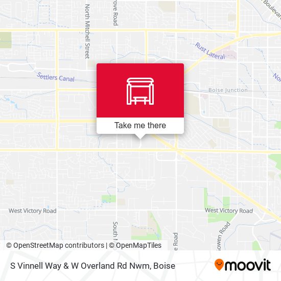 S Vinnell Way & W Overland Rd Nwm map