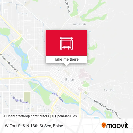 W Fort St & N 13th St Sec map