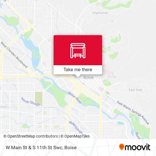 W Main St & S 11th St Swc map