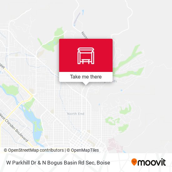 W Parkhill Dr & N Bogus Basin Rd Sec map