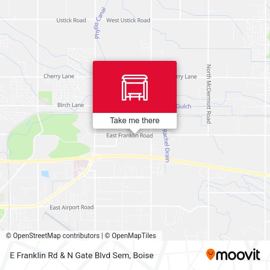 E Franklin Rd & N Gate Blvd Sem map