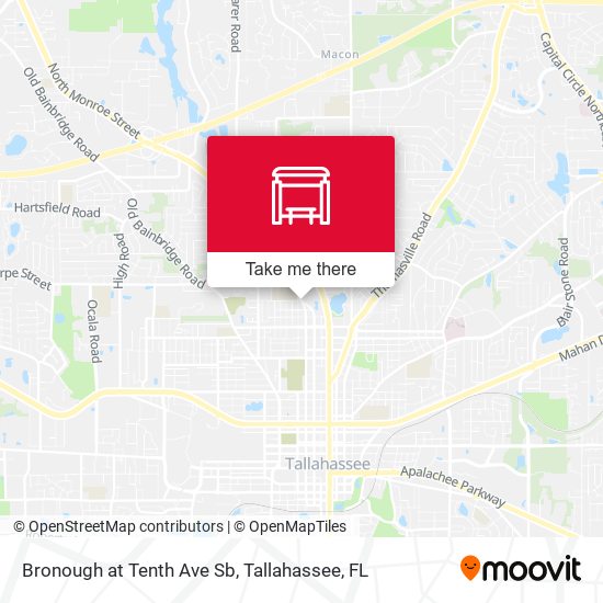 Bronough at Tenth Ave Sb map