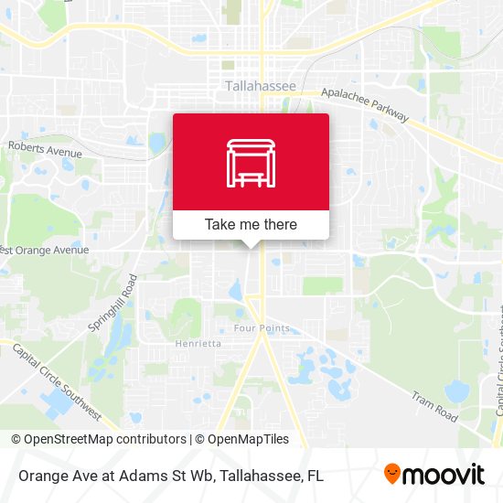 Orange Ave at Adams St Wb map