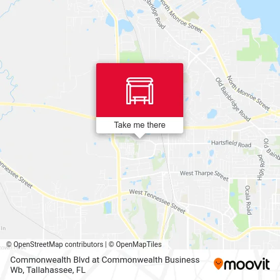 Commonwealth Blvd at Commonwealth Business Wb map