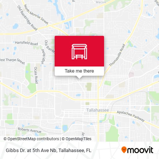 Gibbs Dr. at 5th Ave Nb map