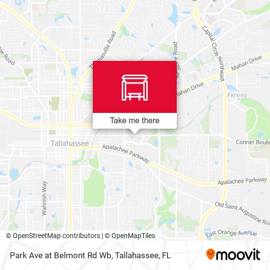 Park Ave at Belmont Rd Wb map