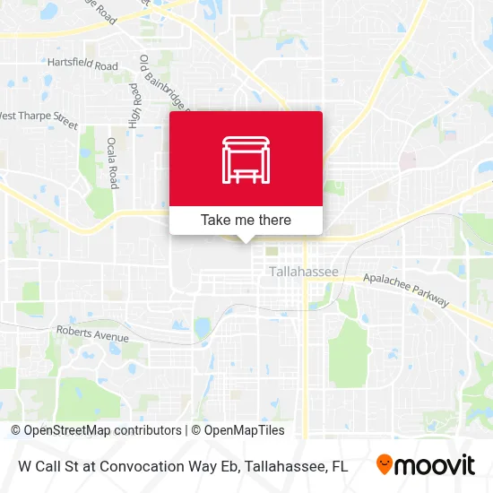 W Call St at Convocation Way Eb map