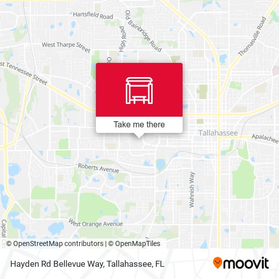 Hayden Rd Bellevue Way map