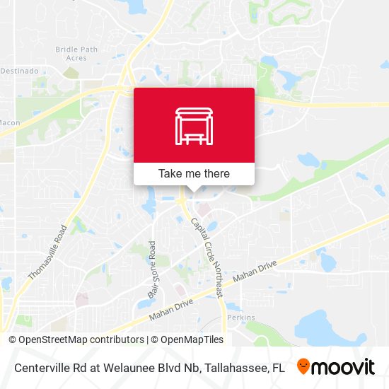 Centerville Rd at Welaunee Blvd Nb map