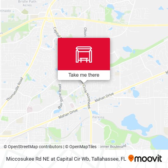Miccosukee Rd NE at Capital Cir Wb map