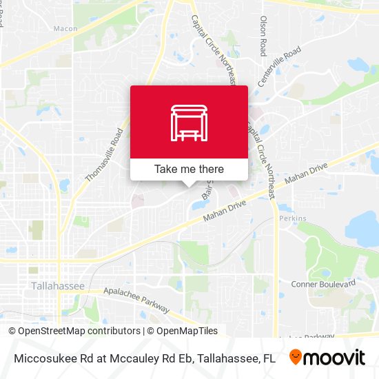 Miccosukee Rd at Mccauley Rd Eb map