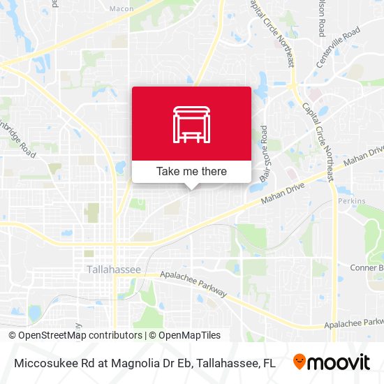 Miccosukee Rd at Magnolia Dr Eb map