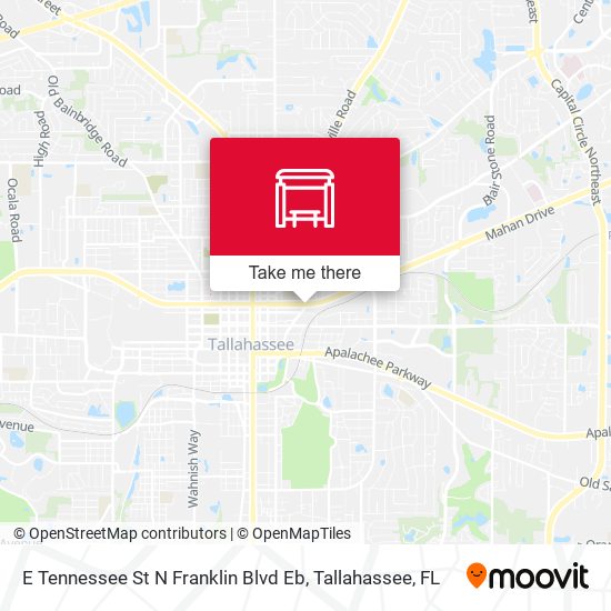 E Tennessee St N Franklin Blvd Eb map