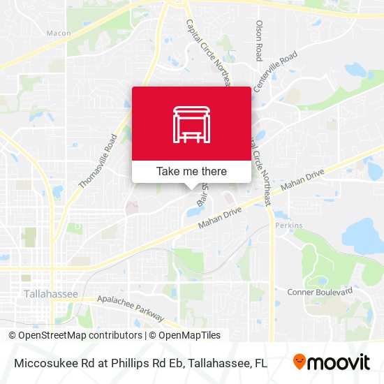 Miccosukee Rd at Phillips Rd Eb map