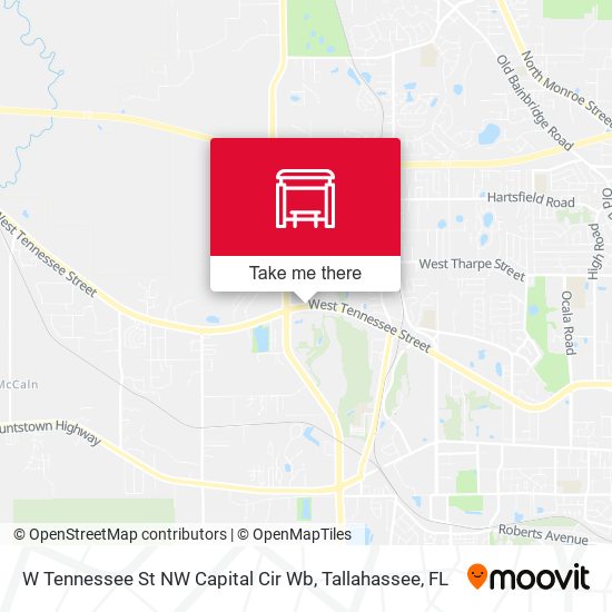 W Tennessee St NW Capital Cir Wb map