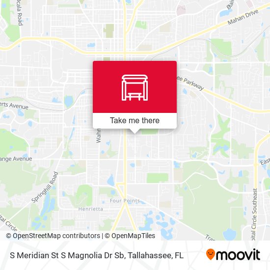 S Meridian St S Magnolia Dr Sb map