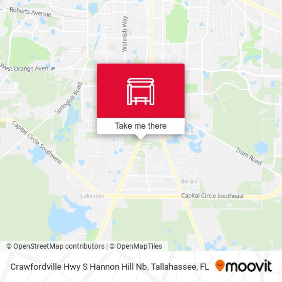 Crawfordville Hwy S Hannon Hill Nb map