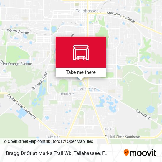 Bragg Dr St at Marks Trail Wb map