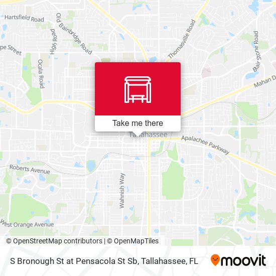 S Bronough St at Pensacola St Sb map